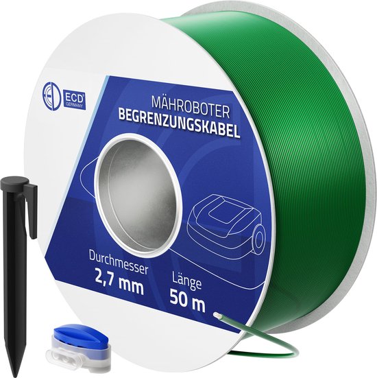 Universele 50m grensdraad voor robotmaaier + 200 haringen van Merkloos	