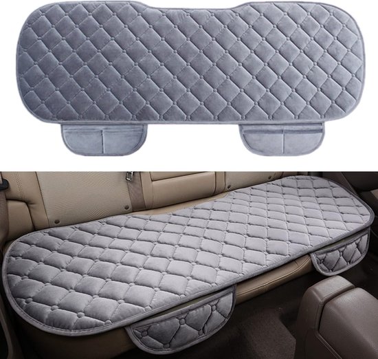 Universele Autostoel Kussen - Pluche Zitkussen - Zitbedekking Voor Voorstoelen Achterstoelen - Auto Voertuig Stoelbeschermer (1 Achterbank Bedekking, Grijs) van Merkloos	