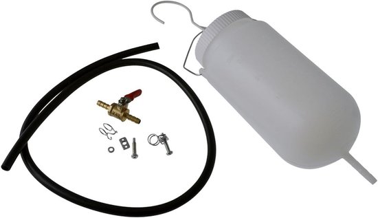 Universele Benzinetank - Werkplaatstank Testtank - Motoren Afstemmen - Inclusief Kraan Slang - 1000 ml