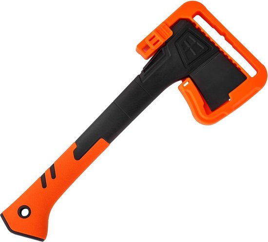 Universele bijl 680 g met glasvezel steel en koolstofstaal lemmet - lengte 35 cm - tuin en bos bijl - compacte camping splijtbijl met lemmetbescherming