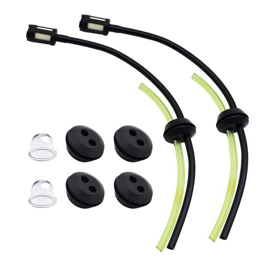 Universele brandstoffilterset - Brandstofslangafdichting - Universele brandstofleiding - Aanzuigbal - Rubberen pakking - Voor grasmaaiers, trimmers, grasmaaiers, heggenscharen - Set van 2 van Merkloos	