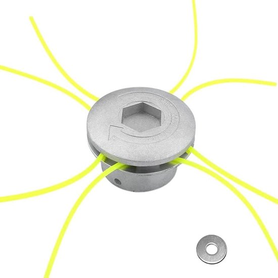 Universele draadkop - Bosmaaier kop - Gazon onderhoud - Gegoten aluminium - 4 draden - Zilver