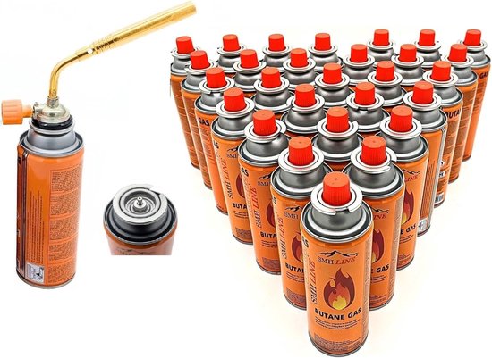 Universele gasbrander - Soldeerlamp butaanbrander - Klussen en branden - Inclusief 16 gaspatronen - 20 x 4 x 13 cm