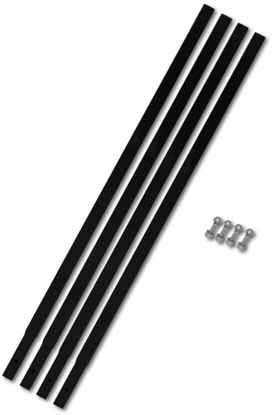 Universele Grondboor Verlengbuis Set - 4 Stuks van 1 Meter - Totaal 4 Meter Verlenging - Staal - Vierkant 30 x 30 mm - Inclusief Schroeven - Zwart van Merkloos	