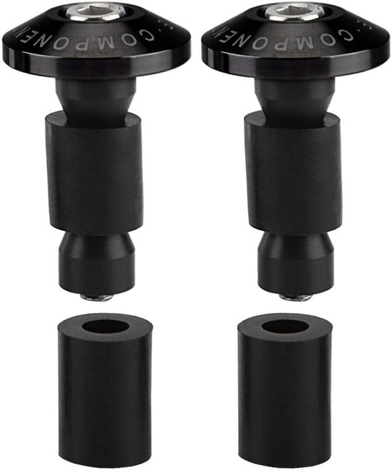 Universele motorfiets-stuurgreepdoppen - 1 paar - geschikt voor de meeste motorfietsen - diameter 22 mm - default Blanco Y Gris