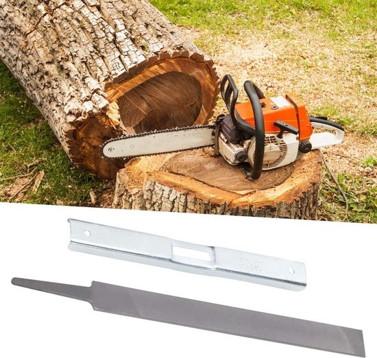 Universele Slijp Set voor Kettingzaag: Platte Vijl en Dieptemeter voor Onderhoud van Merkloos	