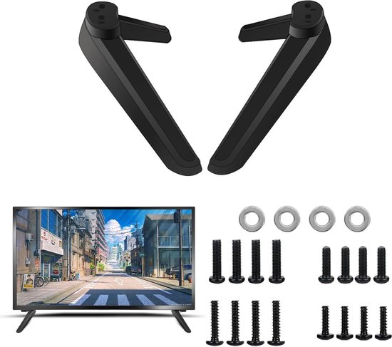 Universele tv-standaard - tv-sokkelpoten met schroevenset - tv-beugel - reserve-tv-standaard - geschikt voor de meeste tv's van 27 tot 55 inch van Merkloos	