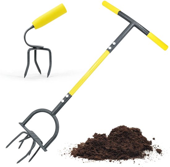 Unyqoos® Complete handmatige tuinfreesset met draai- en klauwcultivator voor optimale grondbewerking van Unyqoos