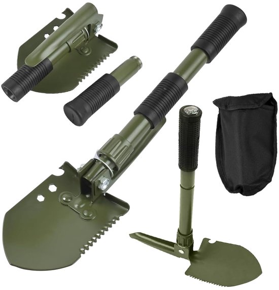 Unyqoos® Draagbare en veelzijdige klapschep van koolstofstaal voor tuin en camping van Merkloos	