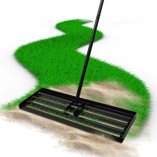 Unyqoos® Ergonomische gazonhark met stevig werkblad voor tuin en sportvelden van Merkloos	