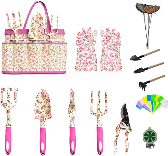 Unyqoos ® Groot 26-delig Tuingereedschap Set voor Enthousiaste Tuinliefhebbers met Ergonomische Handvatten van Unyqoos