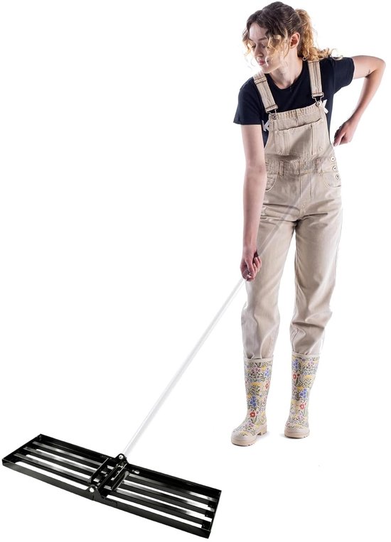 Unyqoos® Grote tuinlevelhark met lange steel voor eenvoudig gazononderhoud van Merkloos	