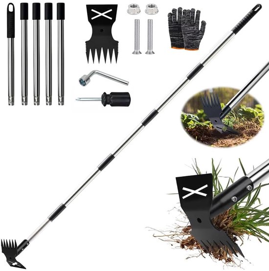 Unyqoos® Innovatieve onkruidsteker met lange steel voor eenvoudig tuinonderhoud van Merkloos	