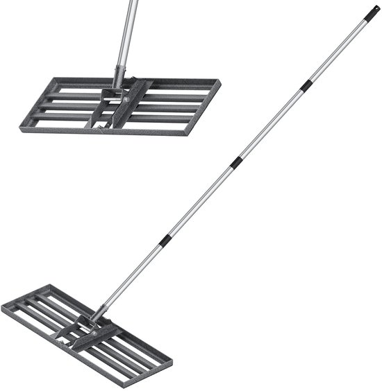 Unyqoos® Instelbare gazonnivelleerhark met lange steel voor tuin en sportvelden van Merkloos	