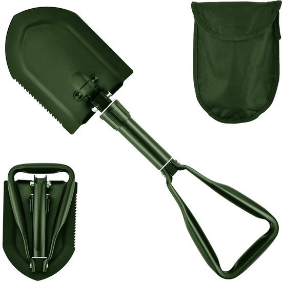 Unyqoos® Multifunctionele Opvouwbare Schop van Koolstofstaal voor Outdoor Avonturen en Tuinieren van Unyqoos
