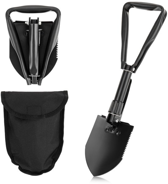 Unyqoos® Opvouwbare multifunctionele schep van koolstofrijk staal voor outdoor gebruik