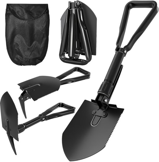 Unyqoos® Opvouwbare veldspade van koolstofstaal met draagtas voor buitenactiviteiten van Unyqoos