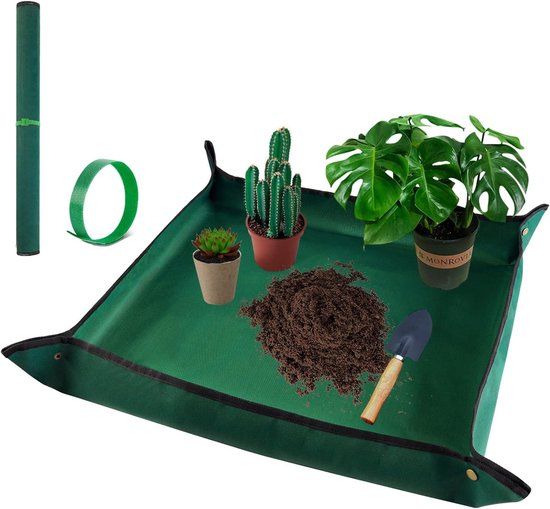 Unyqoos ® Opvouwbare Waterdichte Tuinmat met Plantenbinders voor Moestuin en Bloemverzorging van Merkloos	
