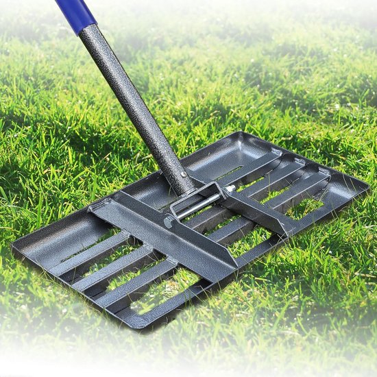 Unyqoos® Professionele gazonrakel met verstelbare handgreep voor tuin en gazon onderhoud van Merkloos	