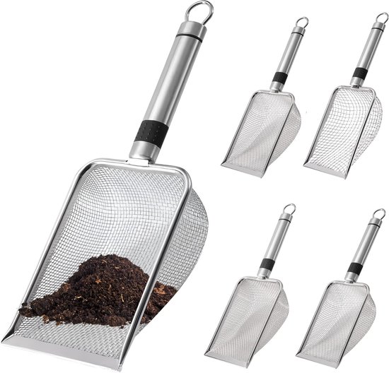 Unyqoos® Robuust Tuinzeef Set van 5 Stuks met Diverse Mesh Maten voor Grond en Stenen
