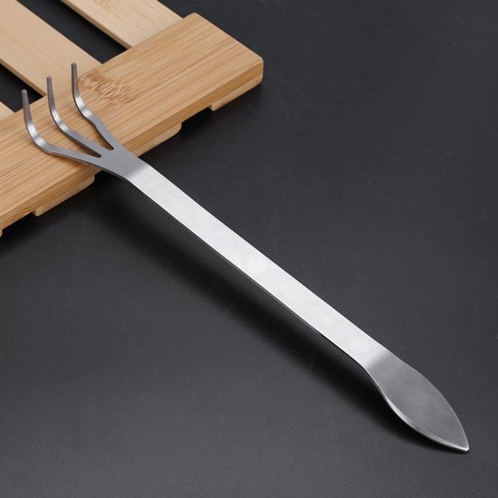 Unyqoos® Roestvrijstalen Bonsaihark met Ergonomische Handgreep en Drie Tanden van Merkloos	