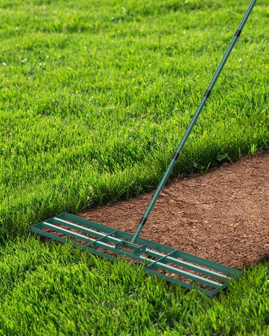 Unyqoos® Verstelbare gazonhark met ergonomische handgreep voor tuinonderhoud van Merkloos	