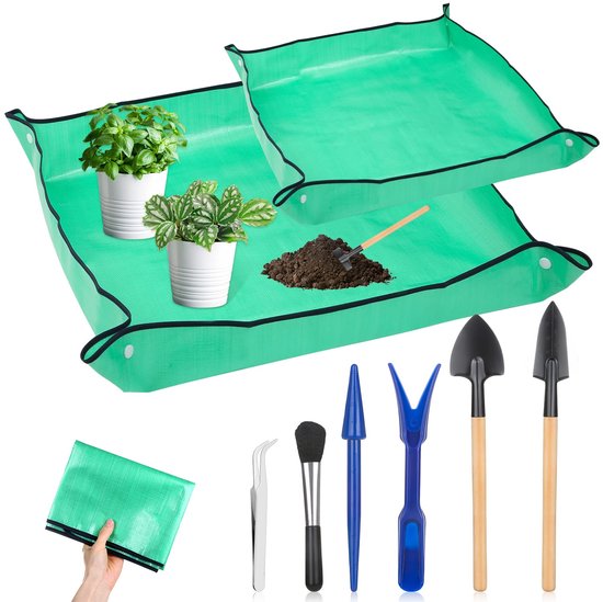 Unyqoos ® Waterdichte Planten-Verpotmat en Mini-Tuingereedschapset voor Enthousiaste Tuinliefhebbers, 2 Stuks van Unyqoos