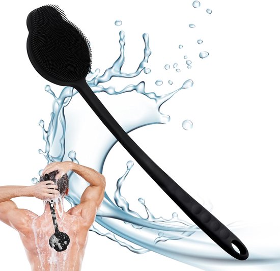 Upgrade Silicone Body Scrubber - lange steel - exfoliatie - doucheaccessoire van Merkloos	