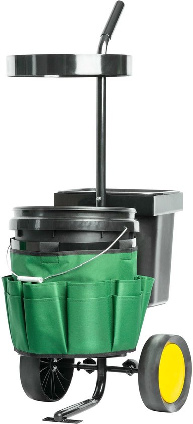 UPP trolley voor tuingereedschap - 12 opbergvakken - groen/zwart van UPP