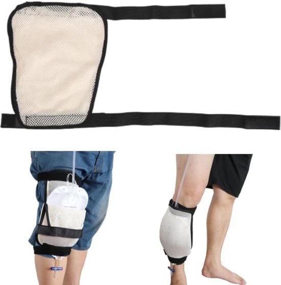 Urine Drainage Bag Holder - Catheter Leg Bag Holder met Elastische Band - Ademend Gaas - Grote Capaciteit - Katheter Bag Holder voor Nephrostomy en Ostomy van Merkloos	