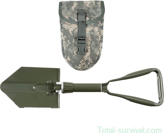 US Pioniersschep / veldschep 3-delig groot met Molle tas, ACU AT-digital van MFH