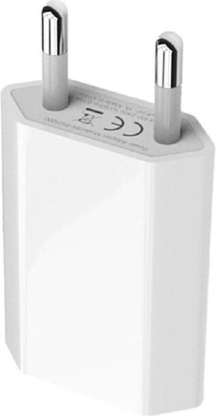 USB lader reislader - 5V 1A EU stekker Universeel - Wit van Merkloos