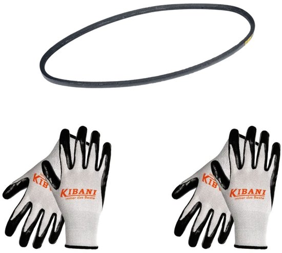 V-Snaar & Aandrijfriem voor Kibani Grasmaaier 196cc / 4.7pk – Type KIGFLM196 Inclusief 2 Kibani Werkhanschoenen van Merkloos	
