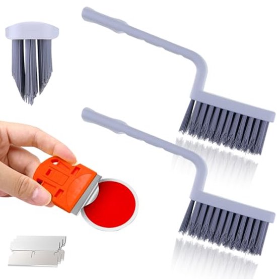 V-vormige voegenreiniger voor douche en keuken - Handheld voegenborstel met stijve borstelharen voor smalle hoeken van Merkloos	