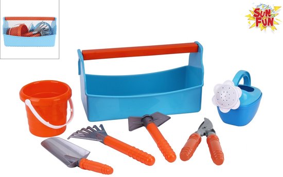 Van Manen tuin speelgoed Sun Fun kinder gereedschapsset 7-delig. van Merkloos	