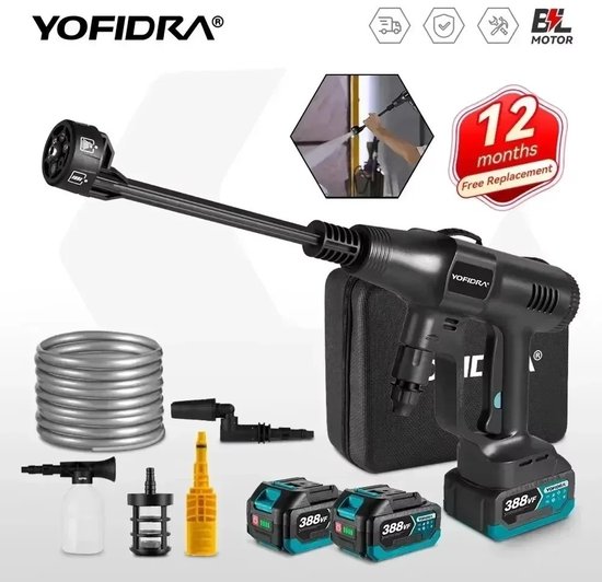 Vedder House - Hogedrukreiniger - Hogedrukspuit - Met 2 batterijen - Met accessoires - Draagbaar van Merkloos	