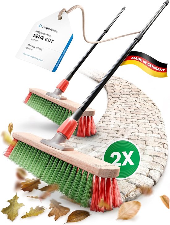 Veegbezem Bezem met telescopische steel Straatbezem met steel Tuinbezem Industriële bezem Tuinbezem Universele bezem (2, Tuinbezem) van Merkloos	