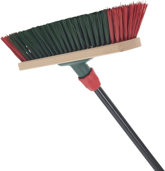 Veegbezem met telescoopsteel, straatbezem met steel, tuinbezem, industriële bezem, (1, tuinbezem) van Merkloos	