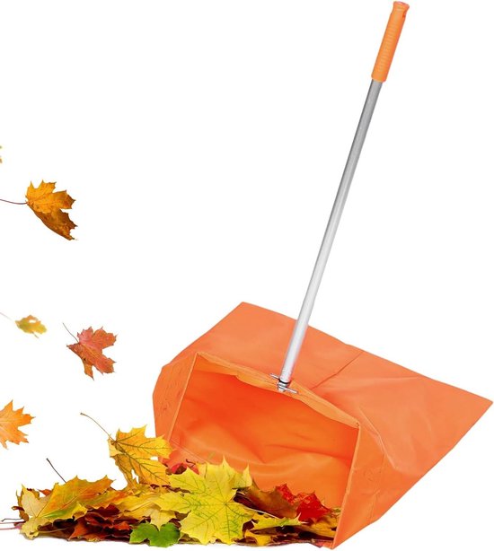 Veegborstel en stoffer - Reinigingsset - Tuinonderhoud - Ergonomische handgreep - 85 cm lengte - Oranje