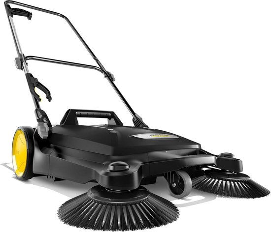 Veegmachine - Buitenveger - Oprit Schoonmaken - Stille Motorloze Werking - 5.25 Gallon - Zwart van Merkloos	