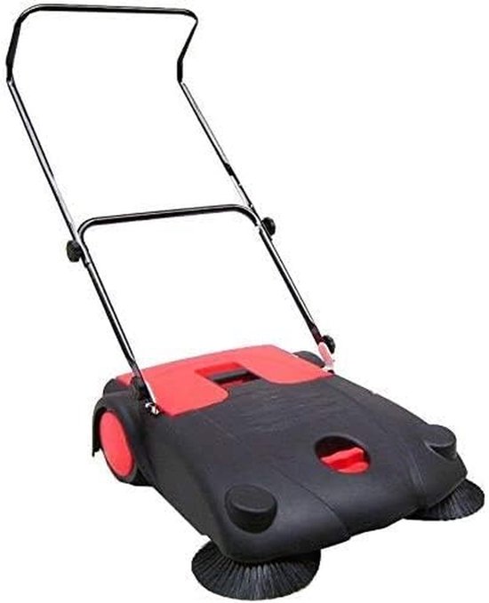 Veegmachine Handmatig - Veegrol Hof - Buiten Reinigen - Instelbare Druk - 70 cm Werkbreedte - Grijs