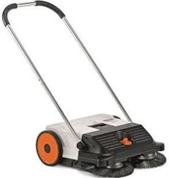 Veegmachine - Handveger - Buiten Reinigen - MultiClean Systeem - 55 cm Werkbreedte - Rood van Merkloos	