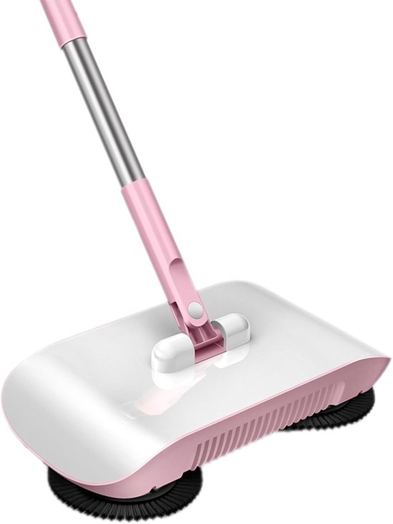 Veegmachine Huishoudelijk - Handveger Mop - Vloeren Reinigen - 2-in-1 Functionaliteit - 30cm Basis - Blauw