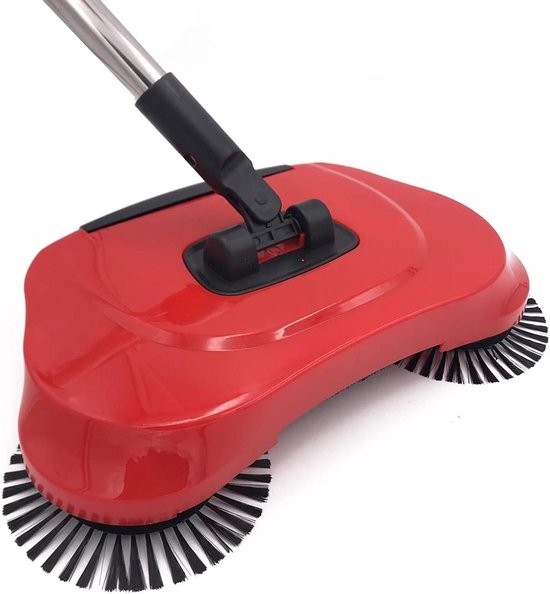 Veegmachine Stoffer - Huishoudelijke schoonmaak - Snel vloeren reinigen - Geen dode hoeken - 110 cm - Rood