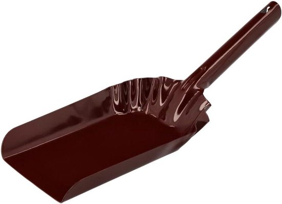 Veegschep met handvat - Stofpan ijzer - Snel vuil opvegen - Gelakt ijzer - 230 x 390 cm - Bruin