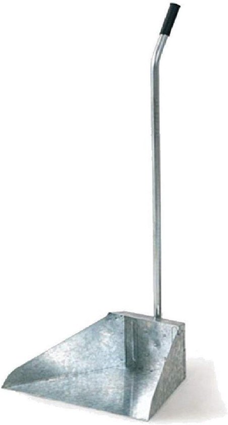 Veegschop met steel - Staal verzinkt - Vuil opvegen - Industriële stijl - 35 x 25 cm - Metaal