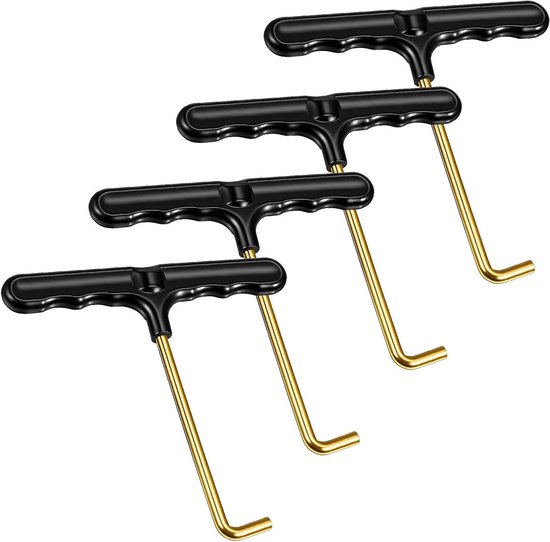 Veer Gereedschap Set - Haak Tool - Onderhoud Voertuigen - Ergonomische T-greep - 4 Delig - Zwart