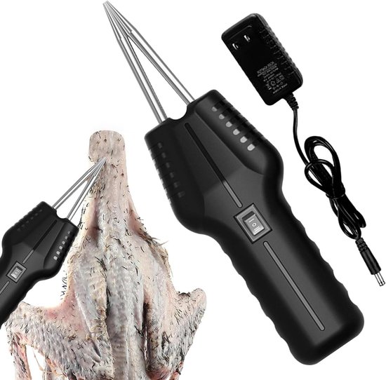 Veermachine Elektrisch - Pluimvee reiniger - Gevogelte ontdoen - Hoge wrijvingskoppen - 27 cm lang - Grijs