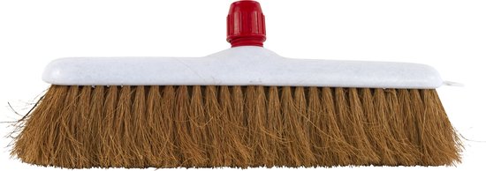 Veger kunststof kokos, blok wit, schroefdop rood 60 cm van Talen Tools