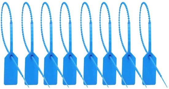 Veiligheidszegel – Kunststof beveiligingszegel – Zelfsluitende trekbandsluiting 250 mm – 100 stuks – Wit van Merkloos	